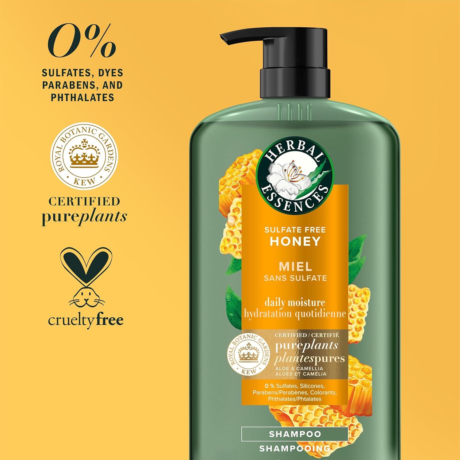 image:imageHerbal Essences Sulfate Free Shampoo with Honey for Daily Moisture Nourishes Dry Hair Moisturizing Shampoo with Certified Camellia Oil and Aloe Vera Lightweight For All Hair Types 338ozHoney Shampoo