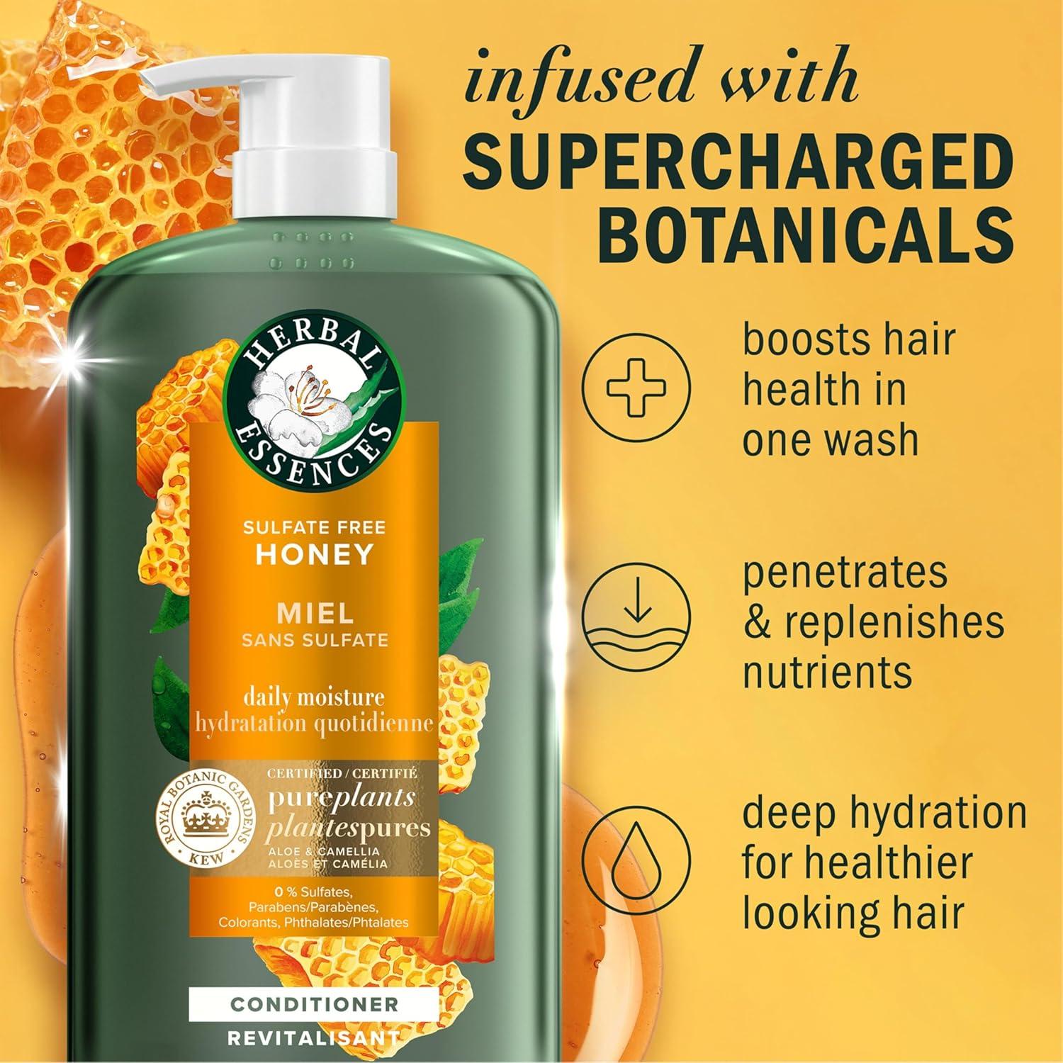 image:imageHerbal Essences Sulfate Free Shampoo with Honey for Daily Moisture Nourishes Dry Hair Moisturizing Shampoo with Certified Camellia Oil and Aloe Vera Lightweight For All Hair Types 338ozHoney Conditioner