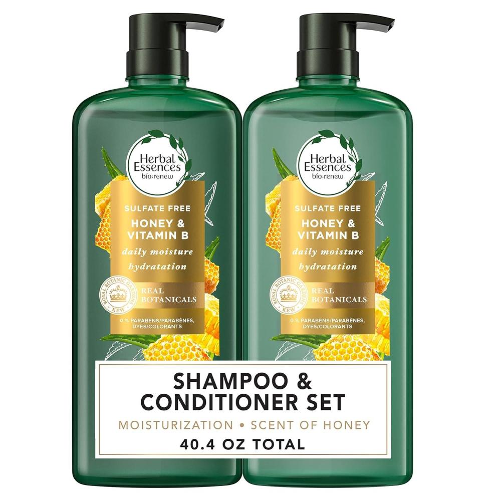 image:imageHerbal Essences Sulfate Free Shampoo with Honey for Daily Moisture Nourishes Dry Hair Moisturizing Shampoo with Certified Camellia Oil and Aloe Vera Lightweight For All Hair Types 338ozHoney Shampoo  Conditioner